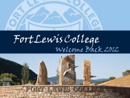 Welcome to campus! - Fort Lewis College