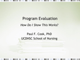 Program Evaluation - University of Colorado Denver
