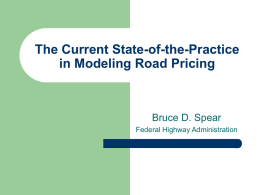The Current State-of-the-Practice in Modeling Road Pricing