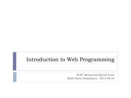 Introduction to Web Programming