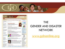 Diapositive 1 - GDN - Gender and Disaster Network