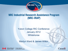 NRC-IRAP Generic Presentation_May2009