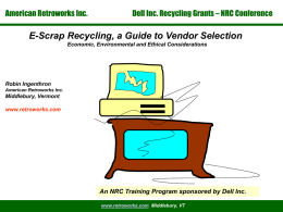 E-Scrap Recycling, a Guide to Vendor Selection  387K