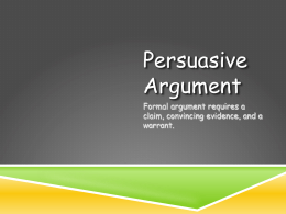 Persuasive Argument - Mr. Verdin's Neuqua Valley English site