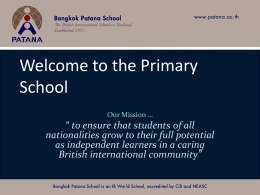 Welcome to Year 4 - Bangkok Patana School