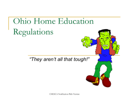 Notification Ohio Home Education Regulations
