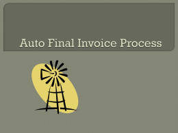 Auto Final Invoice Process