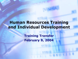 Training Transfer - Studies
