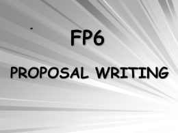 FP6 PROPOSAL WRITING