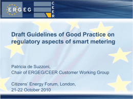 Draft GGP on regulatory aspects of smart metering