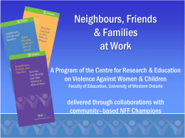 Neighbours, Friends and Families Introductory Training