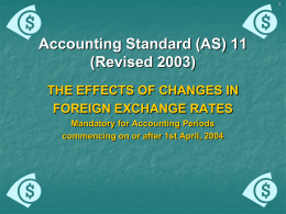 Accounting Standard (AS) 11 (Revised 2003)