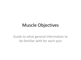 Muscle Objectives - Downey Unified School District