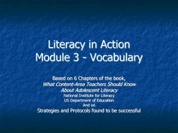 Text Comprehension - Michigan's Mission: Literacy
