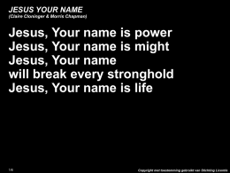 JESUS YOUR NAME (Claire Cloninger & Morris Chapman) (Ned
