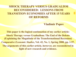 SHOCK THERAPY VERSUS GRADUALISM RECONSIDERED: &hellip;