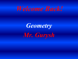 Back to School Night Presentation: Geometry