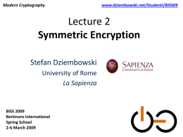 Lecture 2 Symmetric Encryption