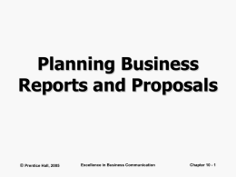Planning Business Reports and Proposals