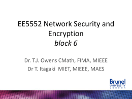 EE5552 Network Security and Encryption