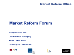 Market Reform Forum - London Market Group
