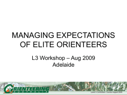 Expectations of Elites - Orienteering Australia