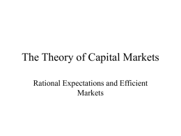 The Theory of Capital Markets