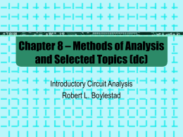 Chapter 8 – Methods of Analysis and Selected Topics (dc)