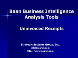 Uninvoiced Receipts Analysis Tool (GRNI)