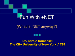 NET What Is It And What Does It Mean To Enterprise Computing?