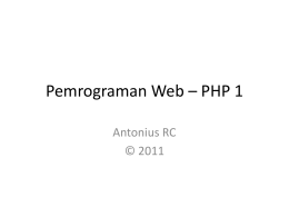Pemrograman Web &ndash; PHP 1