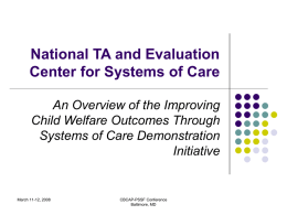 National TA and Evaluation Center on Systems of Care