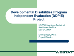 Developmental Disabilities Program Independent Evaluation
