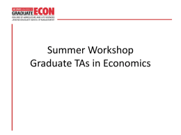 2009-2010 Summer Workshop Graduate TAs in Economics
