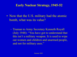 Early Nuclear Strategy, 1945-52