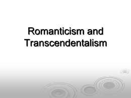 Romanticism and Transcendentalism