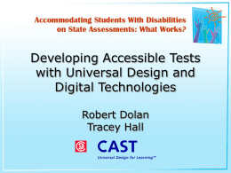 Developing Accessible Tests with Universal Design and