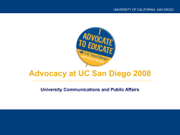 UCSD Advocacy Program - University of California, San Diego