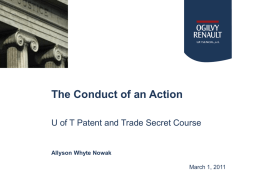 The Conduct of an Action
