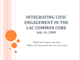 Integrating Civic Engagement in the LAC General Education