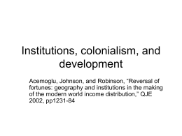 Institutions, colonialism, and development