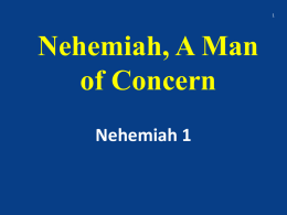 Nehemiah, A Man of Concern