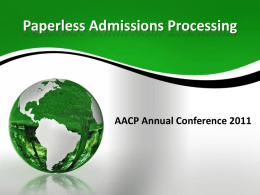 Paperless Admissions Processing - AACP