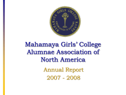 Mahamaya Girls’ College Alumnae Association of North America