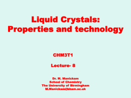 Liquid crystals technology - School of Computer Science