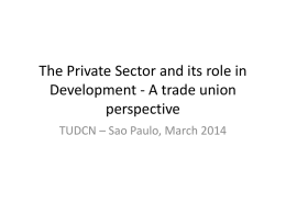 The Private Sector and its role in Development