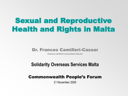 Sexual and Reproductive Health: Malta