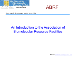 ABRF promotional slides