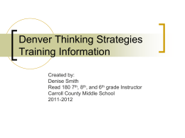 Denver Thinking Strategies Training Information