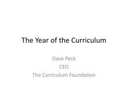 The Year of the Curriculum - NUT